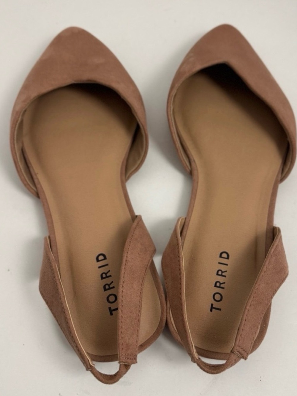 NWOT Torrid Dusty Rose Flats with Slingback and V-Shaped Vamp